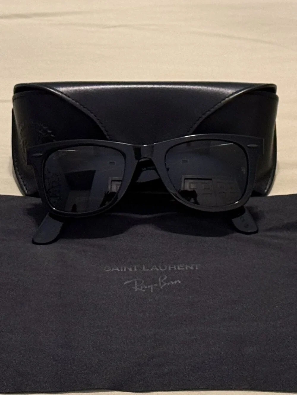 RAY BAN x SAINT LAURENT Limited Edition Unisex Wayfarer Sunglasses - Picture 2 of 14